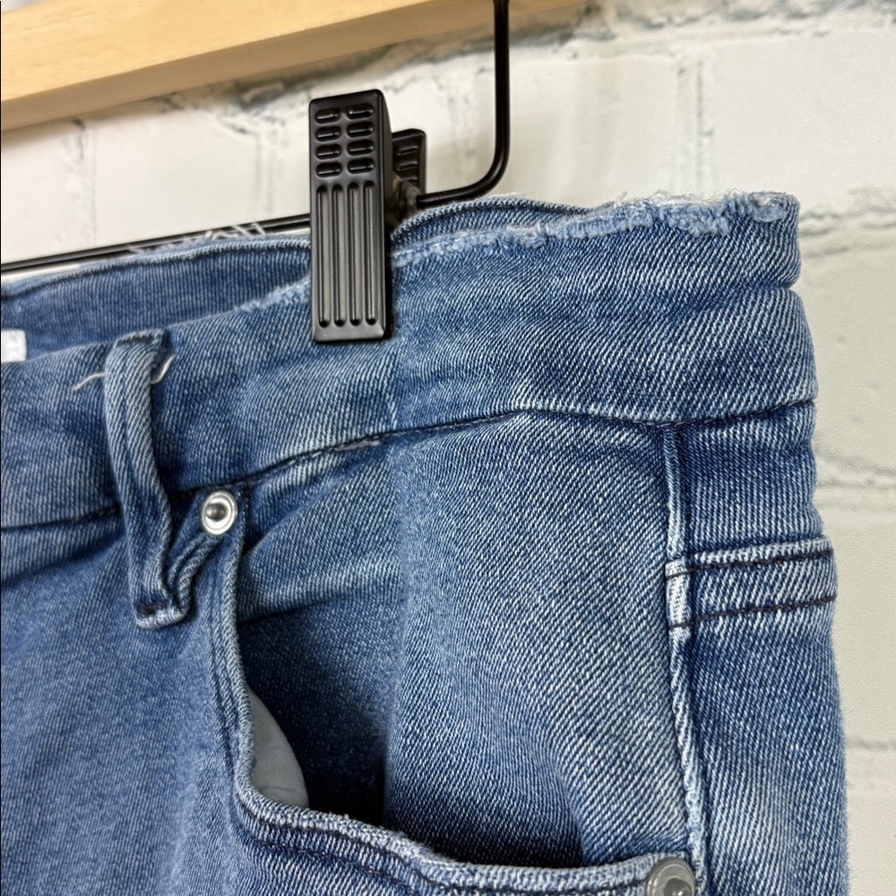 GOOD AMERICAN Good Legs Straight Distressed Raw Hem Jeans size 16 - Picture 7 of 11